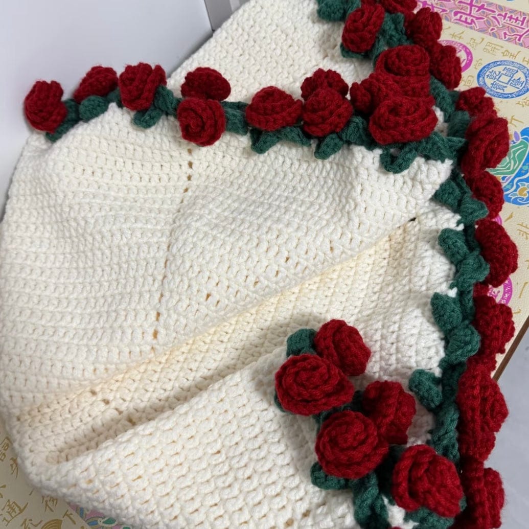 LayAura 0.9M HANDMADE CROCHET ROSE BLANKET