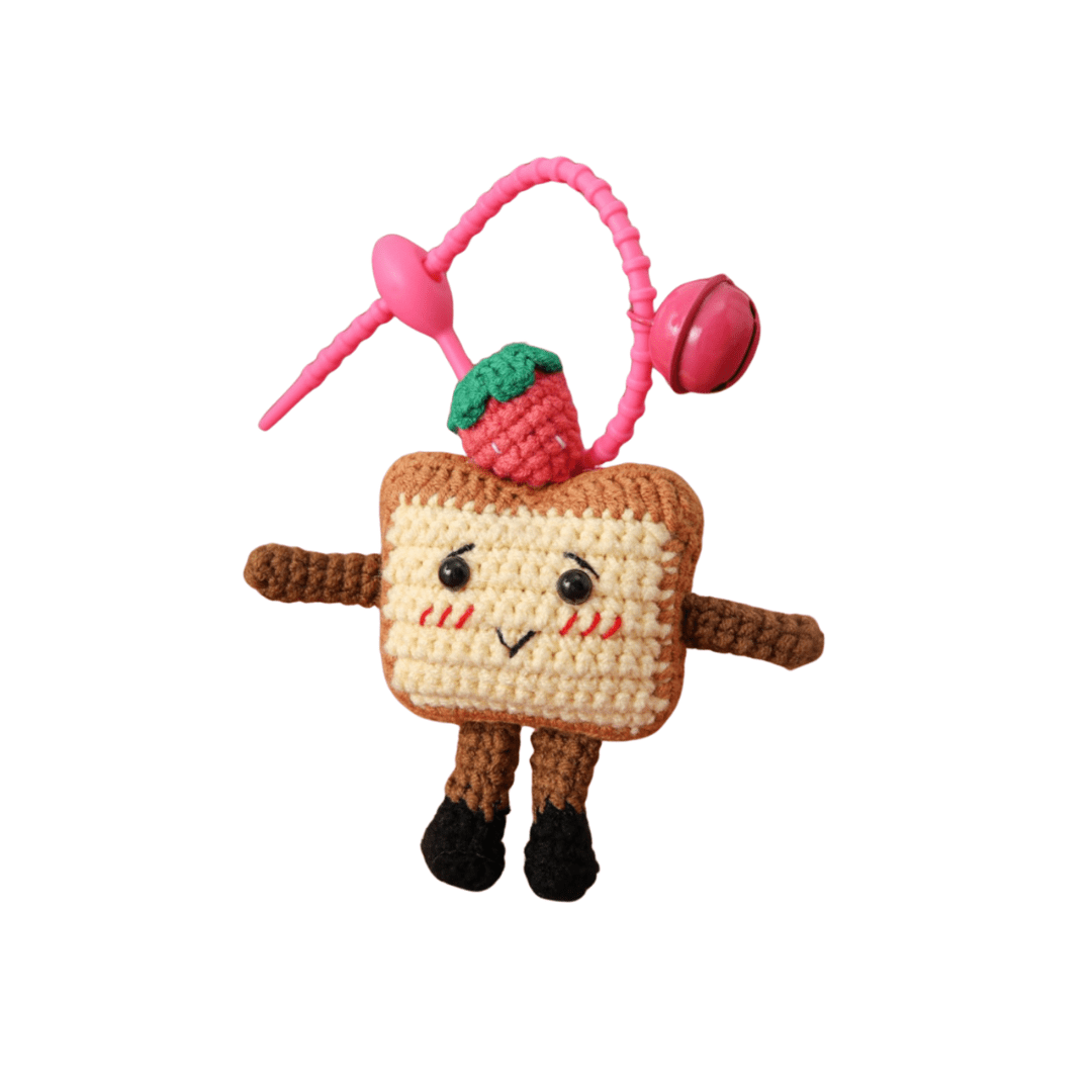 LayAura 1 CUTE TOAST CROCHET BAG CHARM
