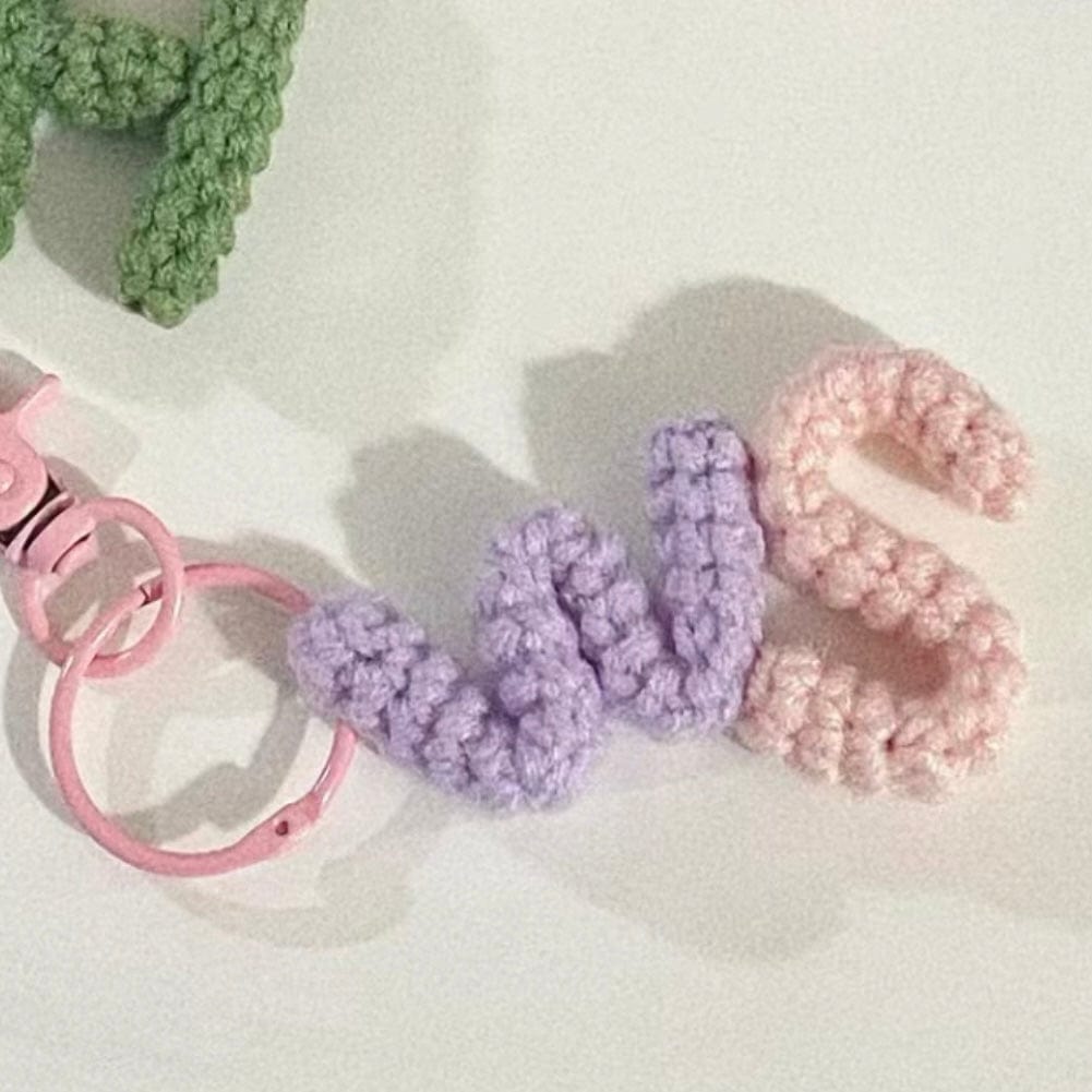 LayAura 2 letters / none CUSTOM CROCHET NAME KEYCHAIN