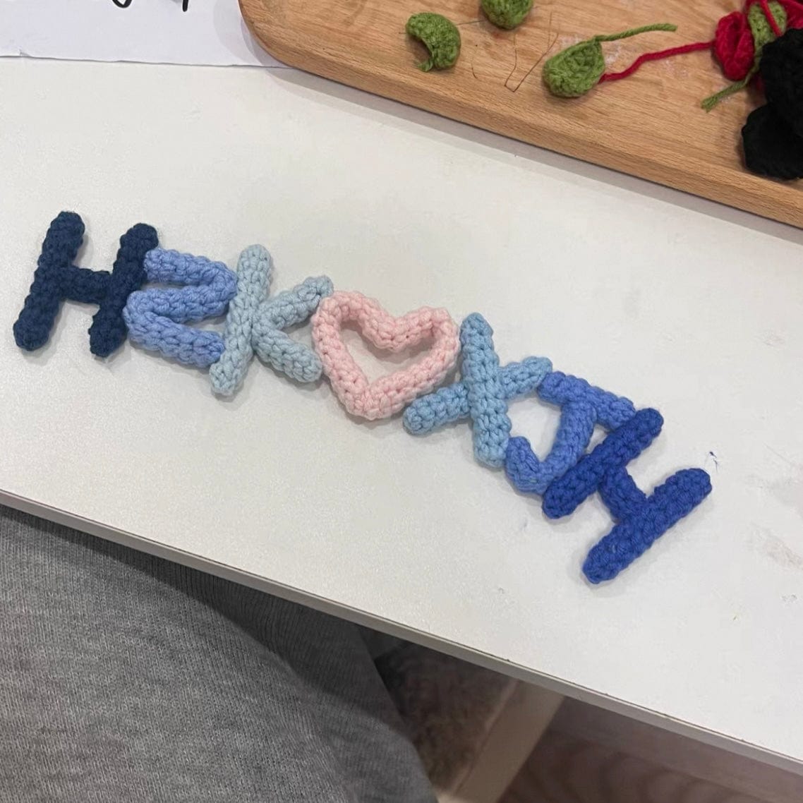 LayAura 7 letters / none CUSTOM CROCHET NAME KEYCHAIN