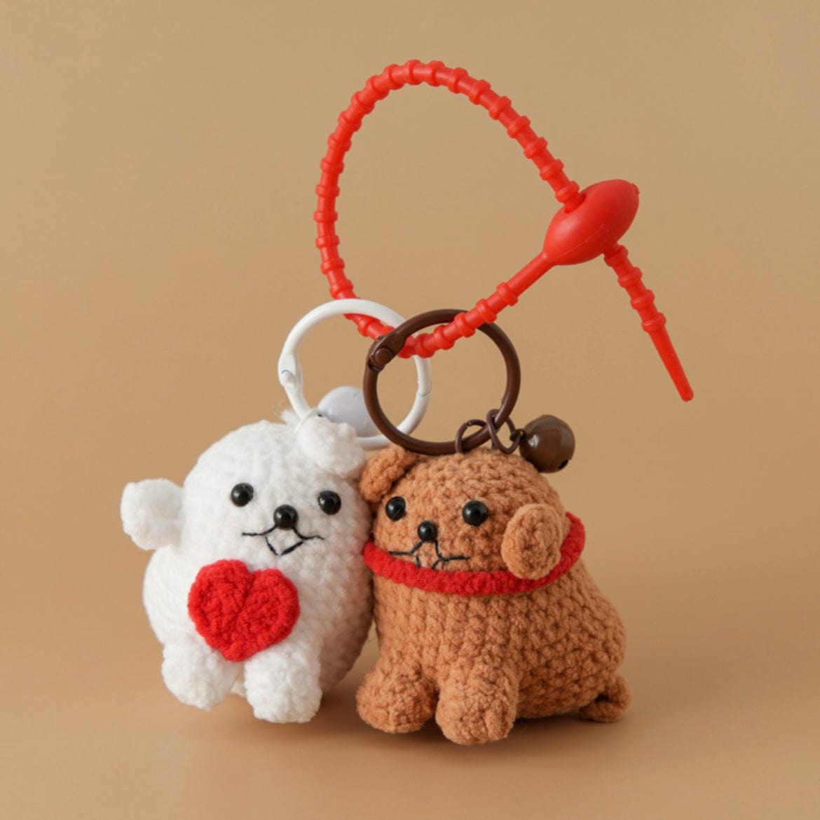 LayAura ADORABLE COUPLE DOG KEYCHAIN