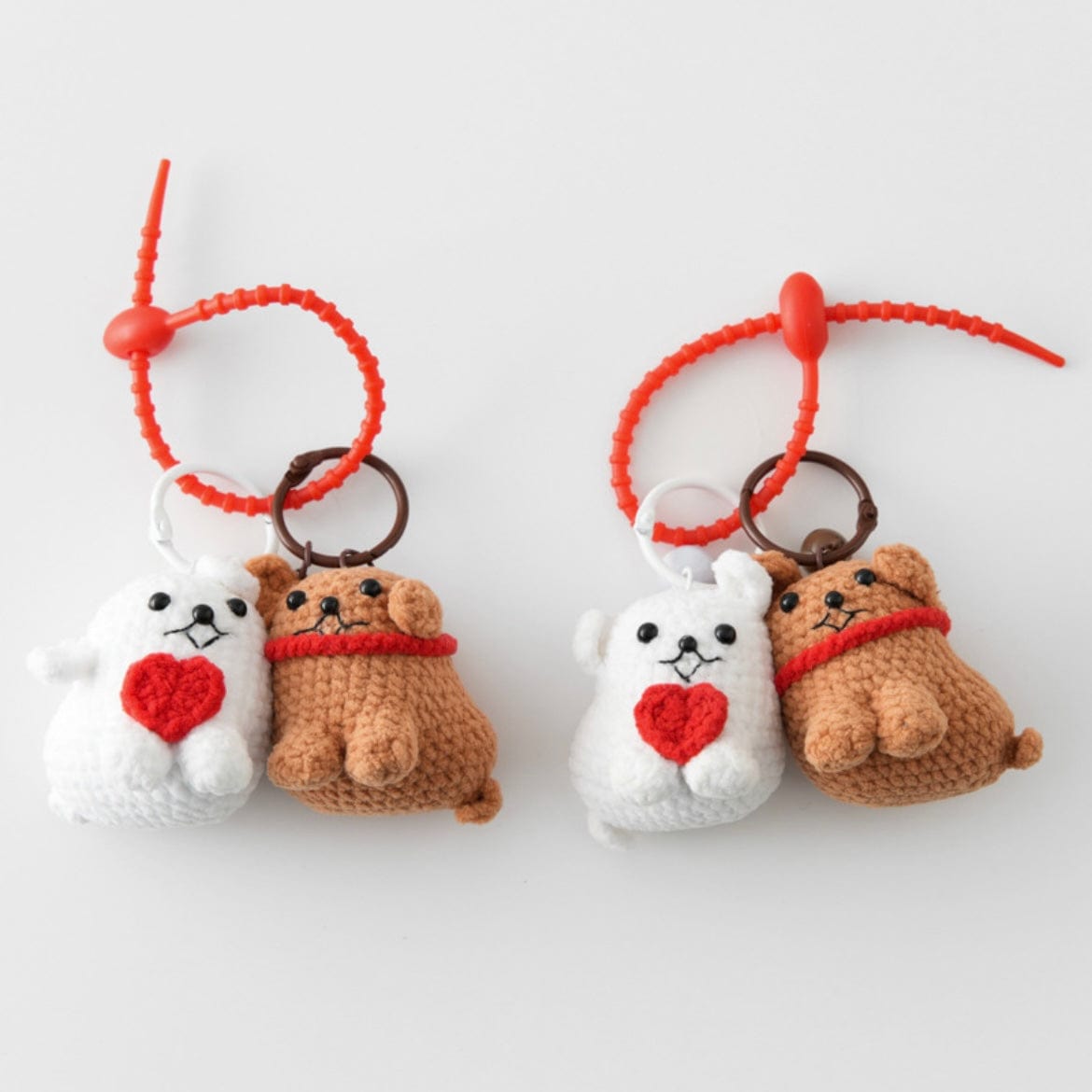 LayAura ADORABLE COUPLE DOG KEYCHAIN