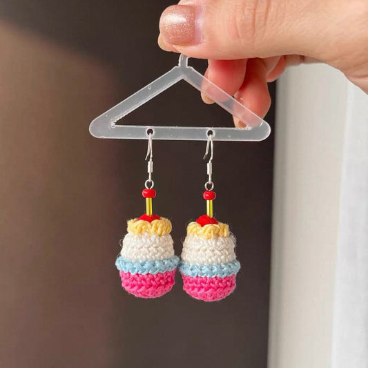 LayAura CROCHET CUPCAKE EARRINGS