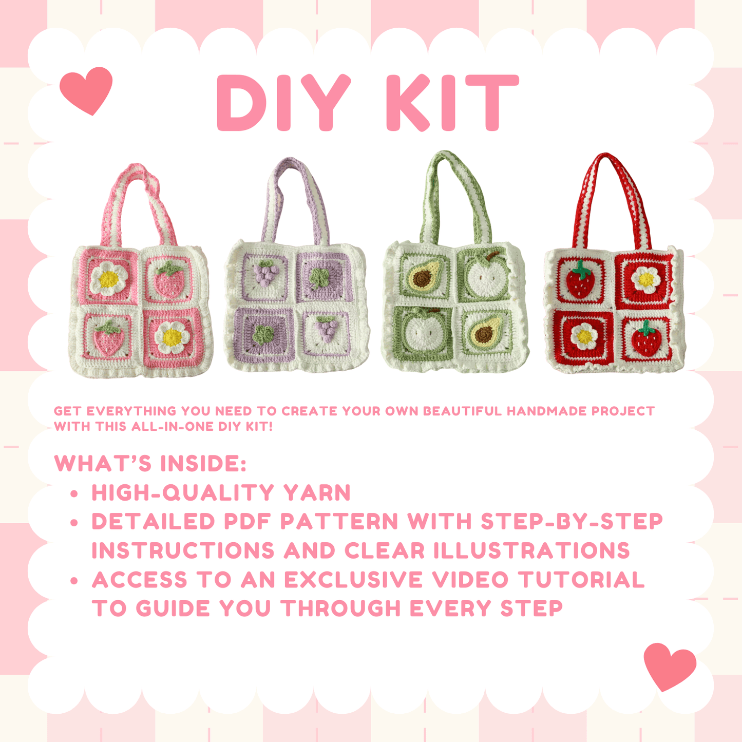 LayAura CROCHET FRUIT TOTE BAG