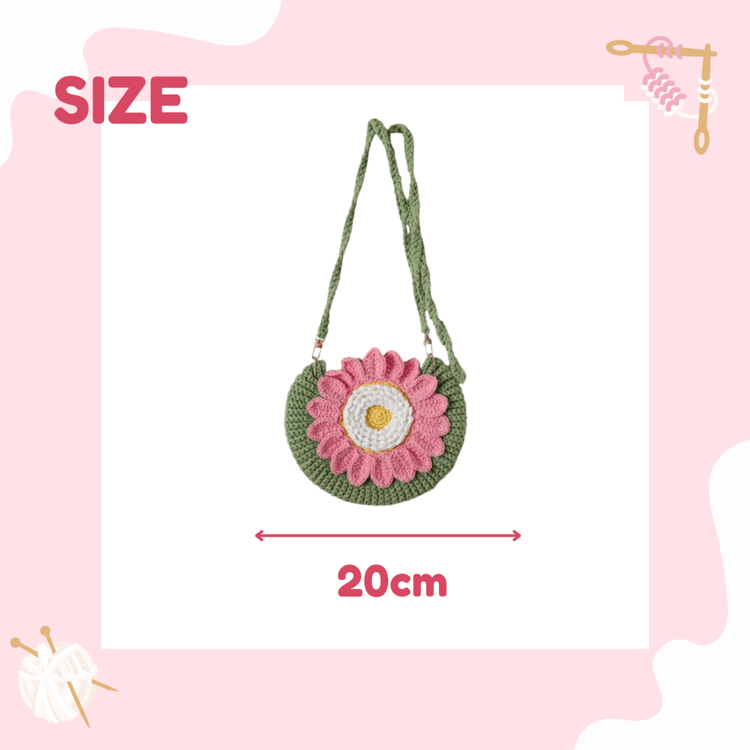 LayAura CROCHET SUNFLOWER & DAISY BAG