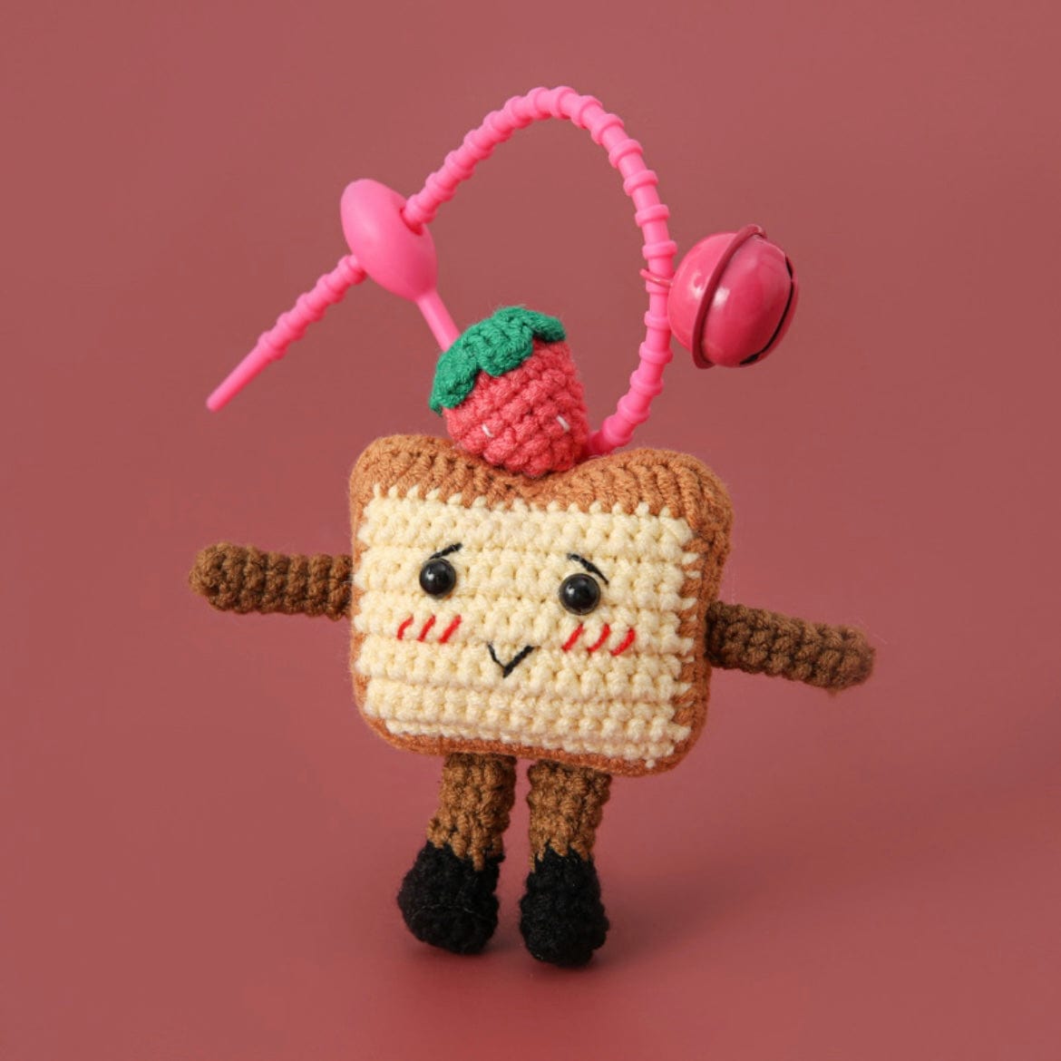 LayAura CUTE TOAST CROCHET BAG CHARM