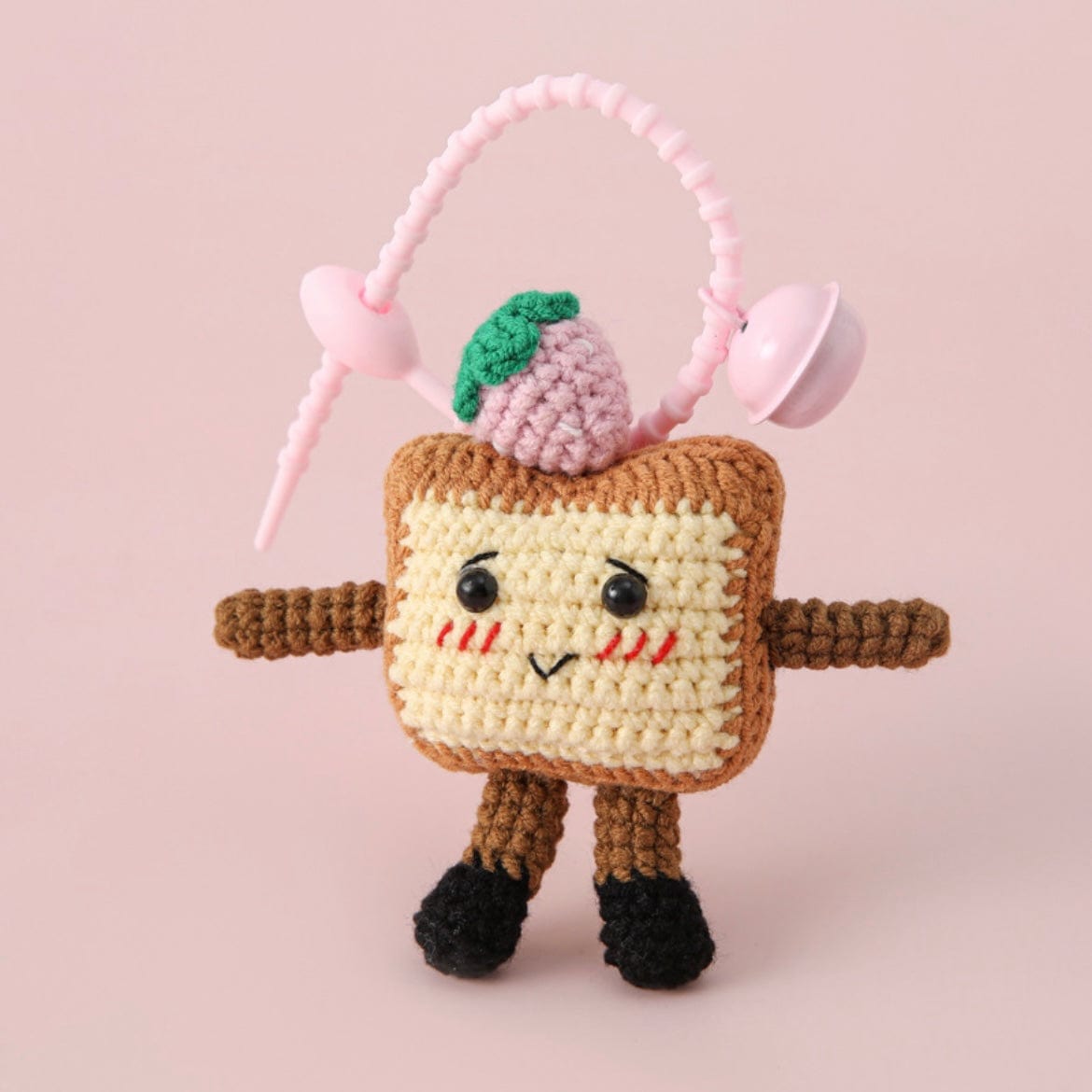 LayAura CUTE TOAST CROCHET BAG CHARM