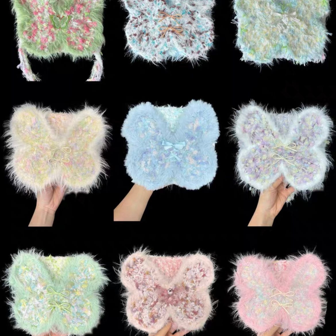 LayAura FLUFFY HANDMADE BUTTERFLY BAG