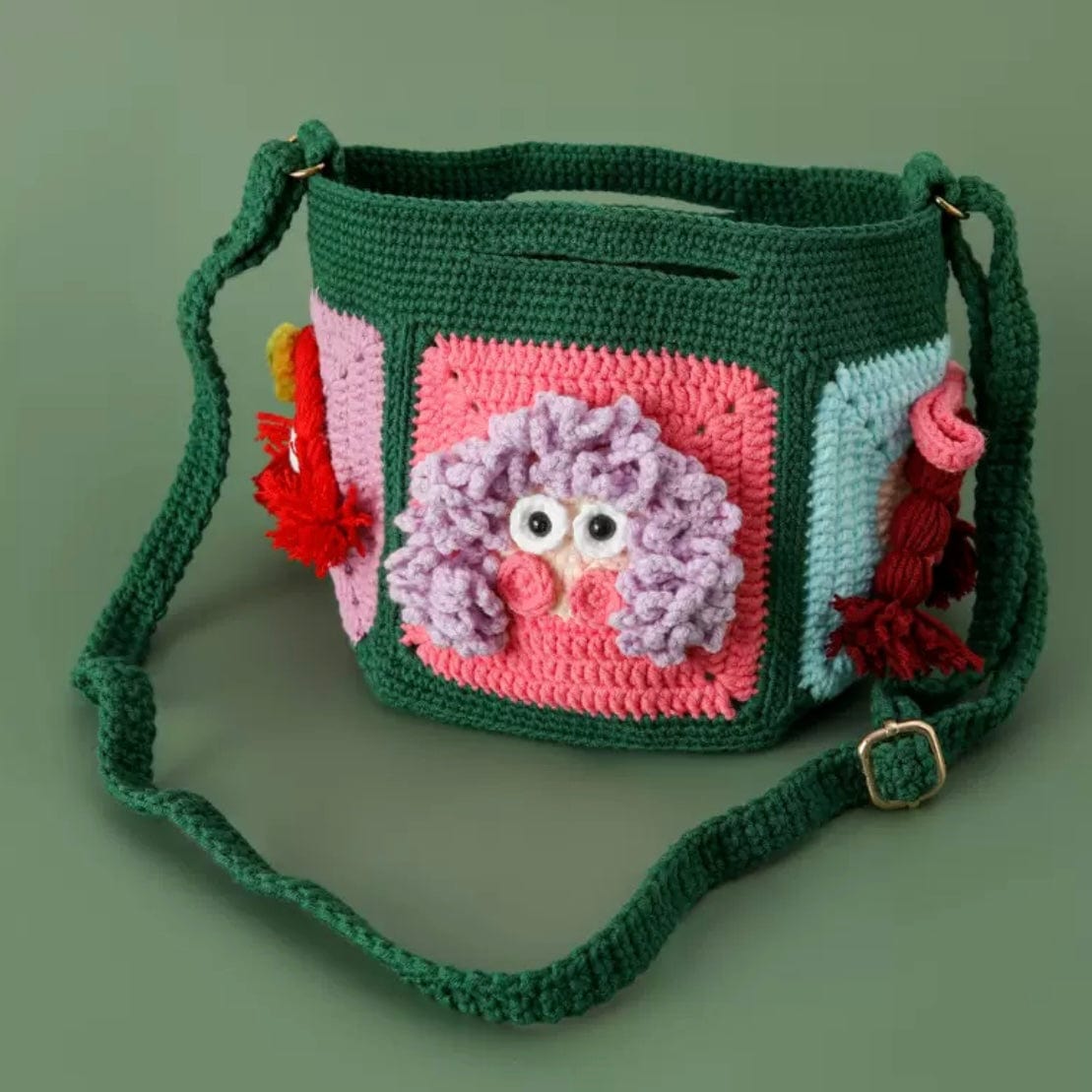 LayAura green HANDMADE CROCHET BAG