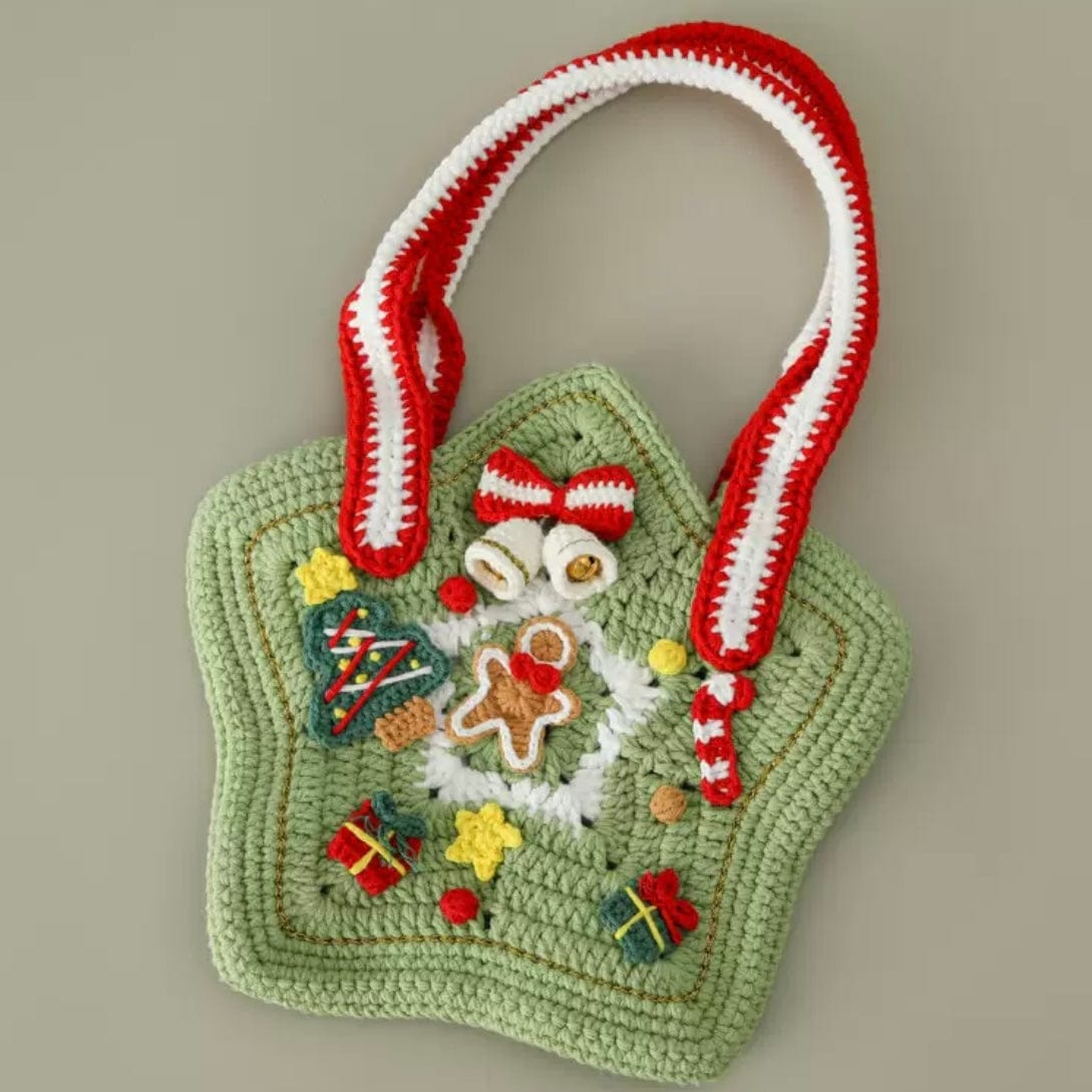 LayAura HANDMADE CHRISTMAS STAR CROCHET BAG