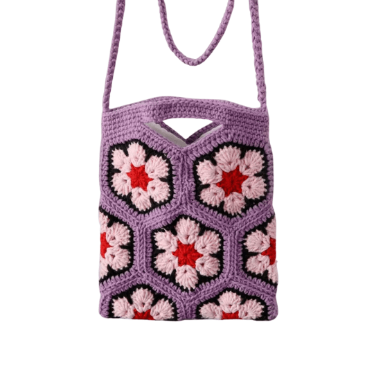 LayAura HANDMADE CROCHET FLOWER BAG