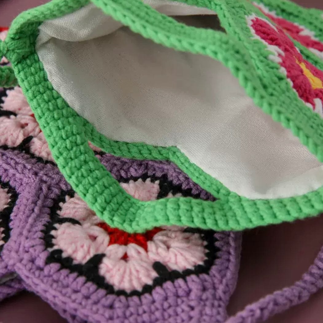 LayAura HANDMADE CROCHET FLOWER BAG