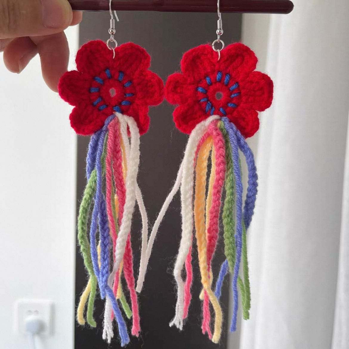 LayAura HANDMADE CROCHET FLOWER EARRINGS