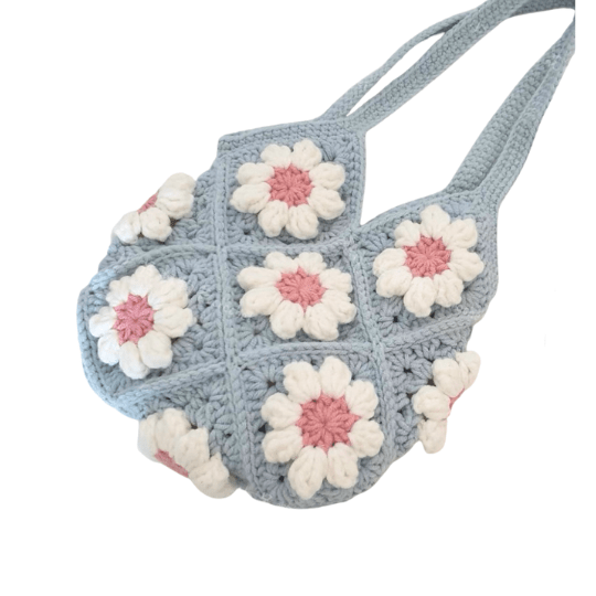LayAura HANDMADE CROCHET FLOWER SHOULDER BAG