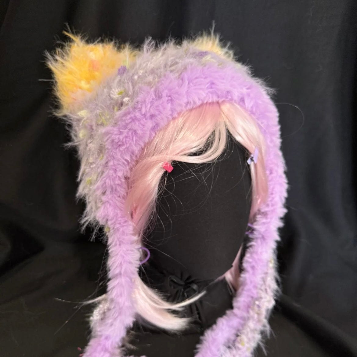 LayAura HANDMADE FUZZY CAT EAR HAT