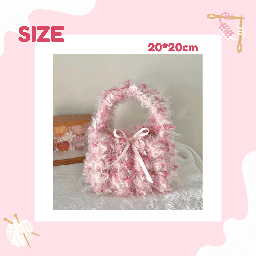 LayAura HANDMADE PINK CROCHET BAG