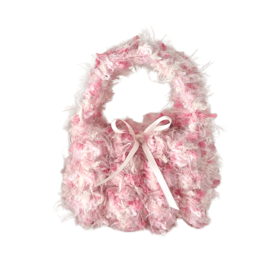 LayAura HANDMADE PINK CROCHET BAG