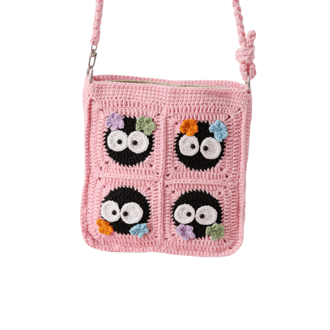 LayAura HANDMADE PINK CROCHET BAG