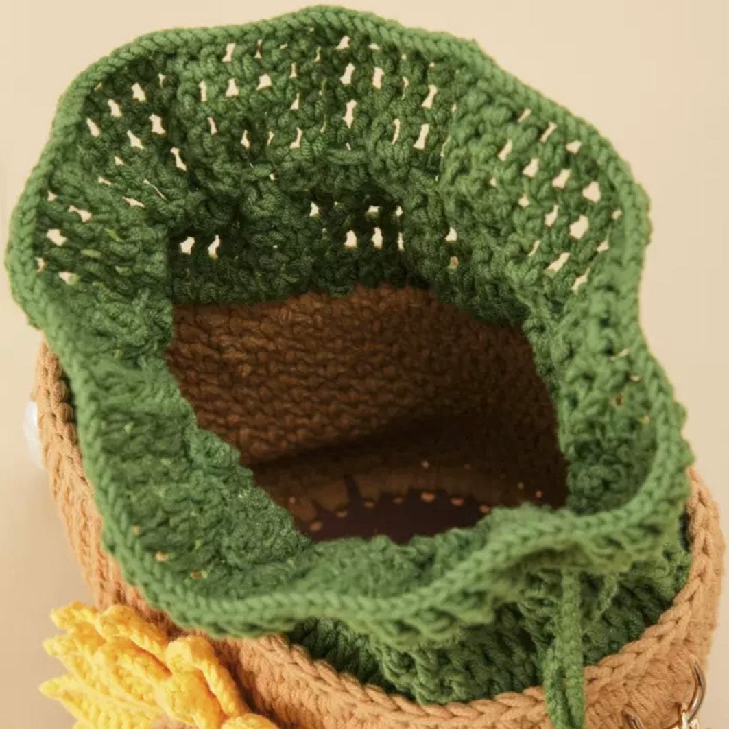 LayAura HANDMADE SUNFLOWER CROCHET BAG