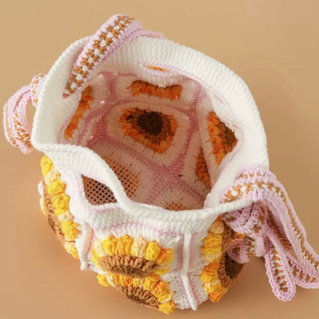 LayAura HANDMADE SUNFLOWER CROCHET BAG