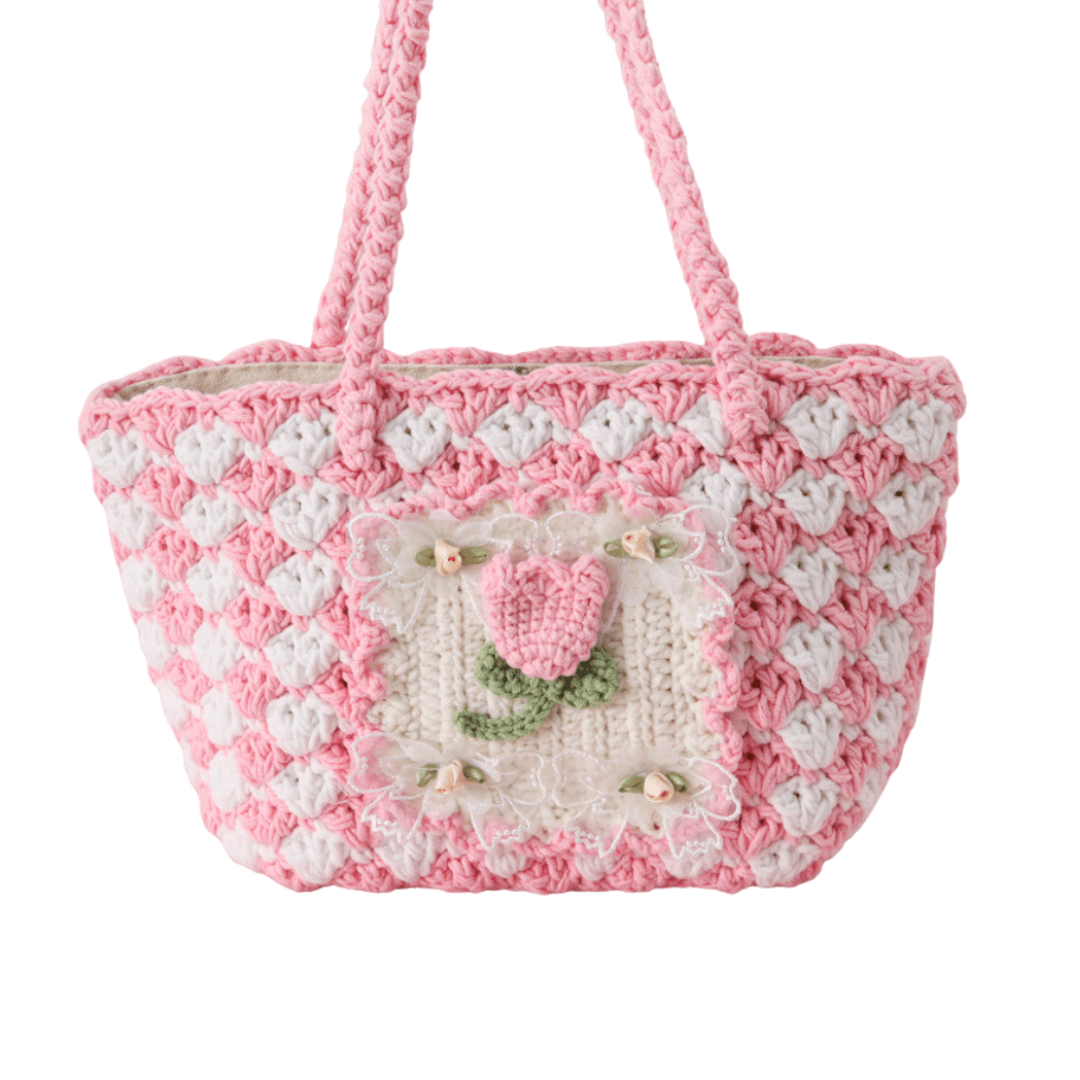 LayAura HANDMADE TULIP CROCHET BAG