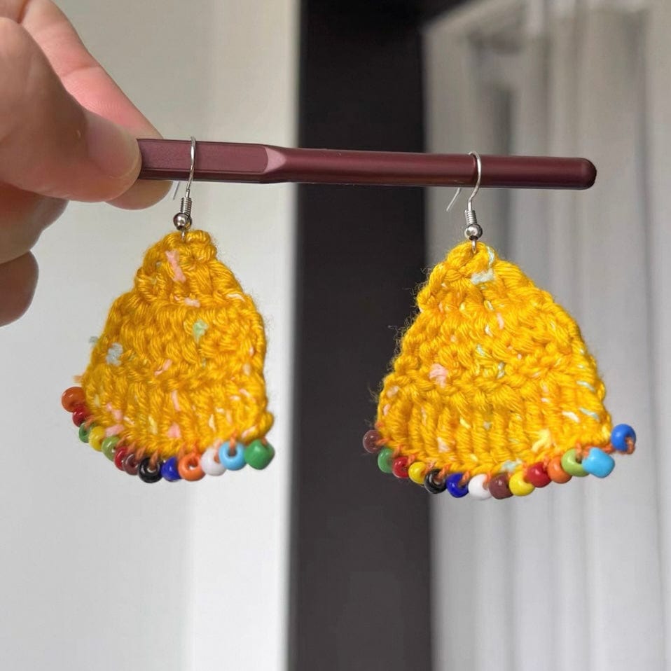 LayAura HANDMADE YELLOW CROCHET EARRINGS