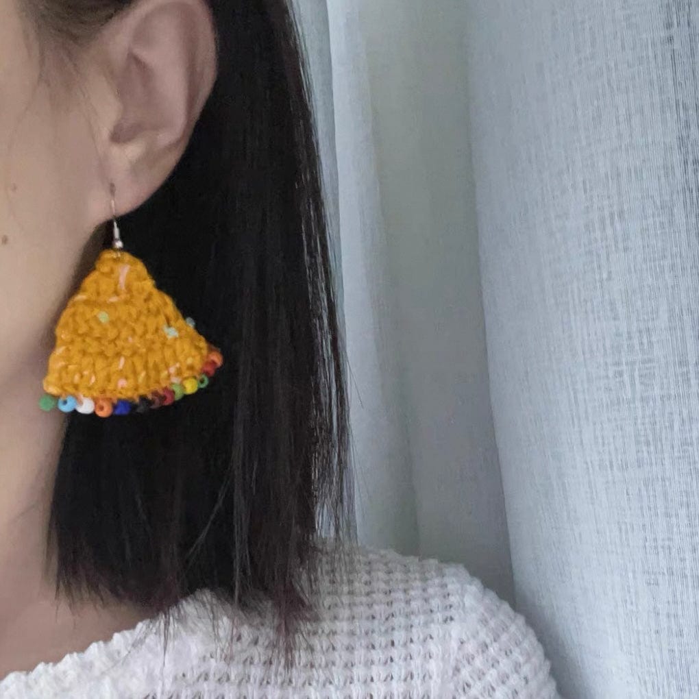 LayAura HANDMADE YELLOW CROCHET EARRINGS