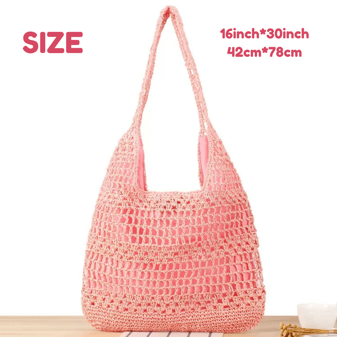 LayAura LARGE CAPACITY WOVEN BEACH TOTE BAG