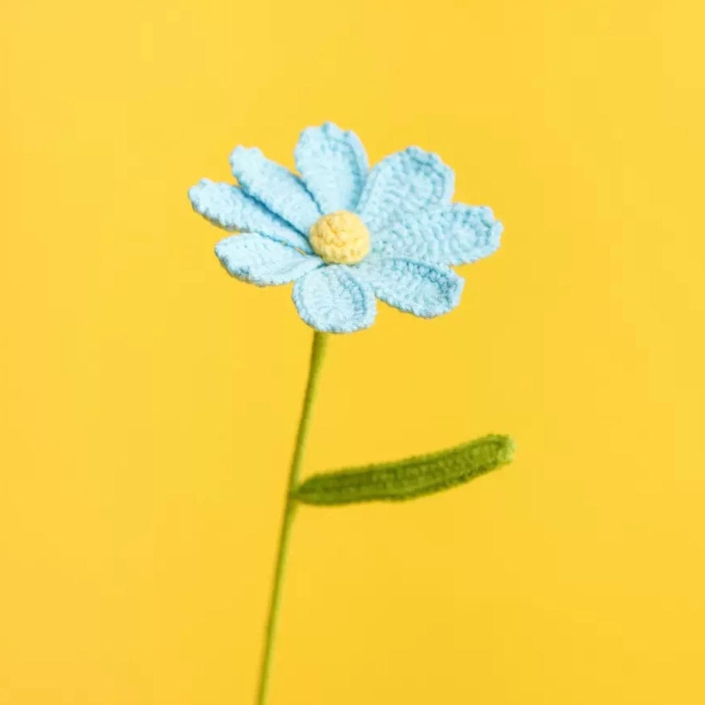 LayAura Light blue CROCHET COSMOS FLOWER