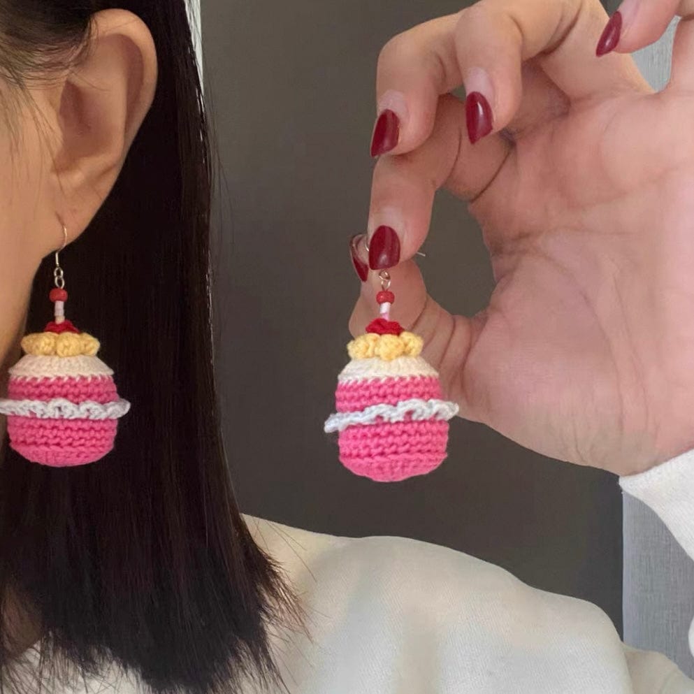 LayAura m CROCHET CUPCAKE EARRINGS