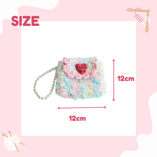 LayAura MINI CROCHET PURSE WITH HEART