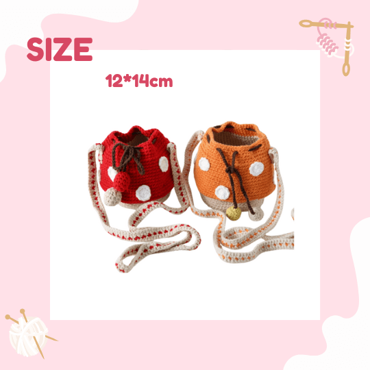 LayAura MINI POLKA DOT CROCHET DRAWSTRING BAG