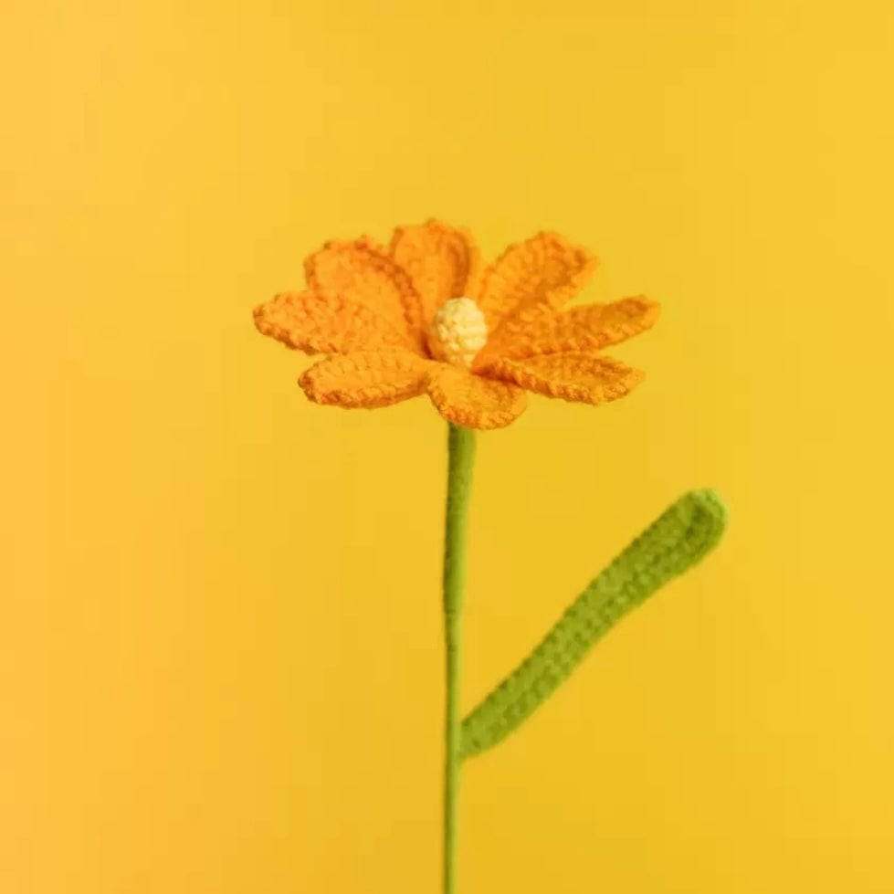 LayAura orange CROCHET COSMOS FLOWER