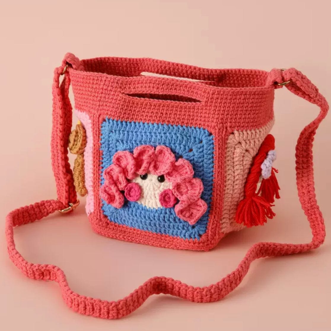 LayAura pink HANDMADE CROCHET BAG