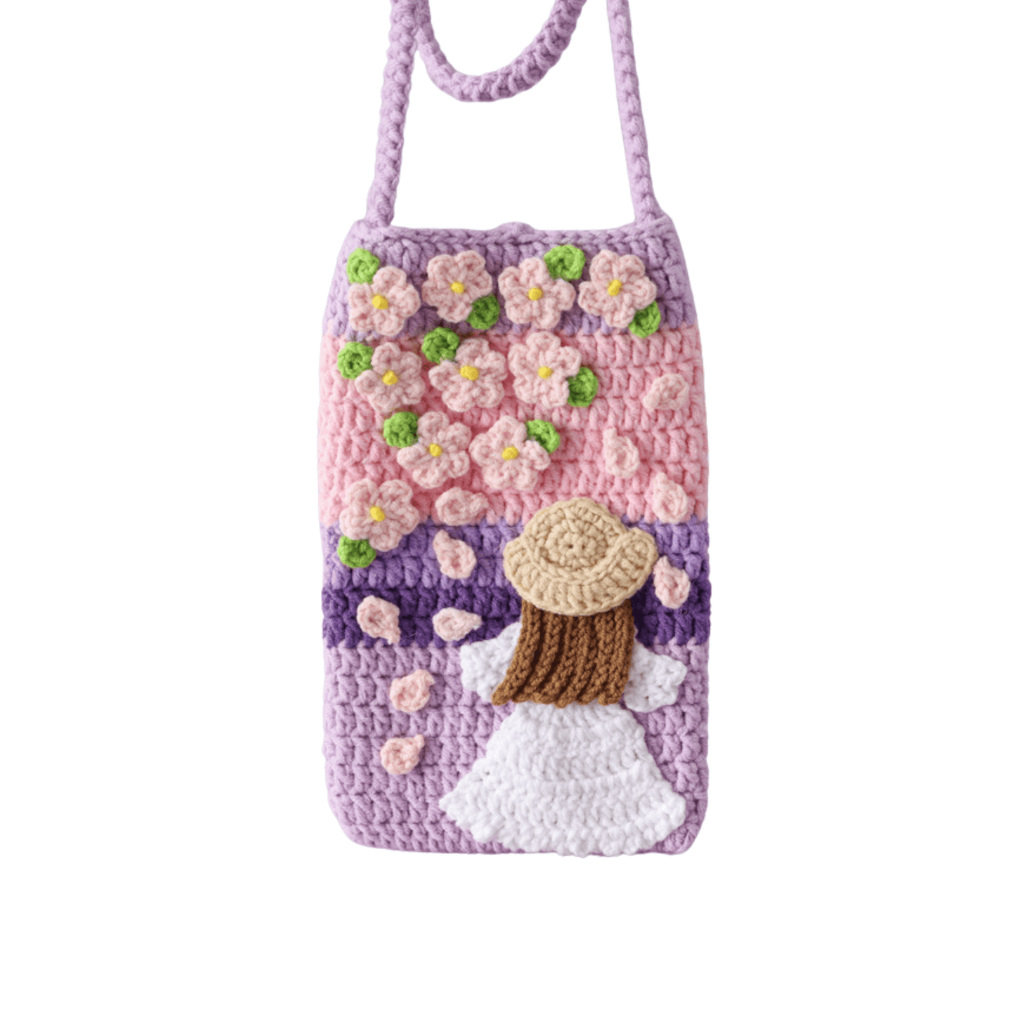 LayAura PURPLE PASTORAL GIRL CROCHET BAG