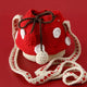LayAura red MINI POLKA DOT CROCHET DRAWSTRING BAG