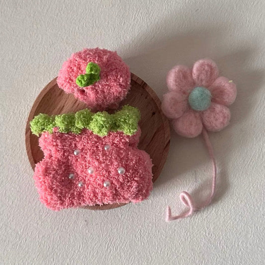 LayAura SWEET STRAWBERRY BLOSSOM SET | CROCHET DOLL OUTFIT