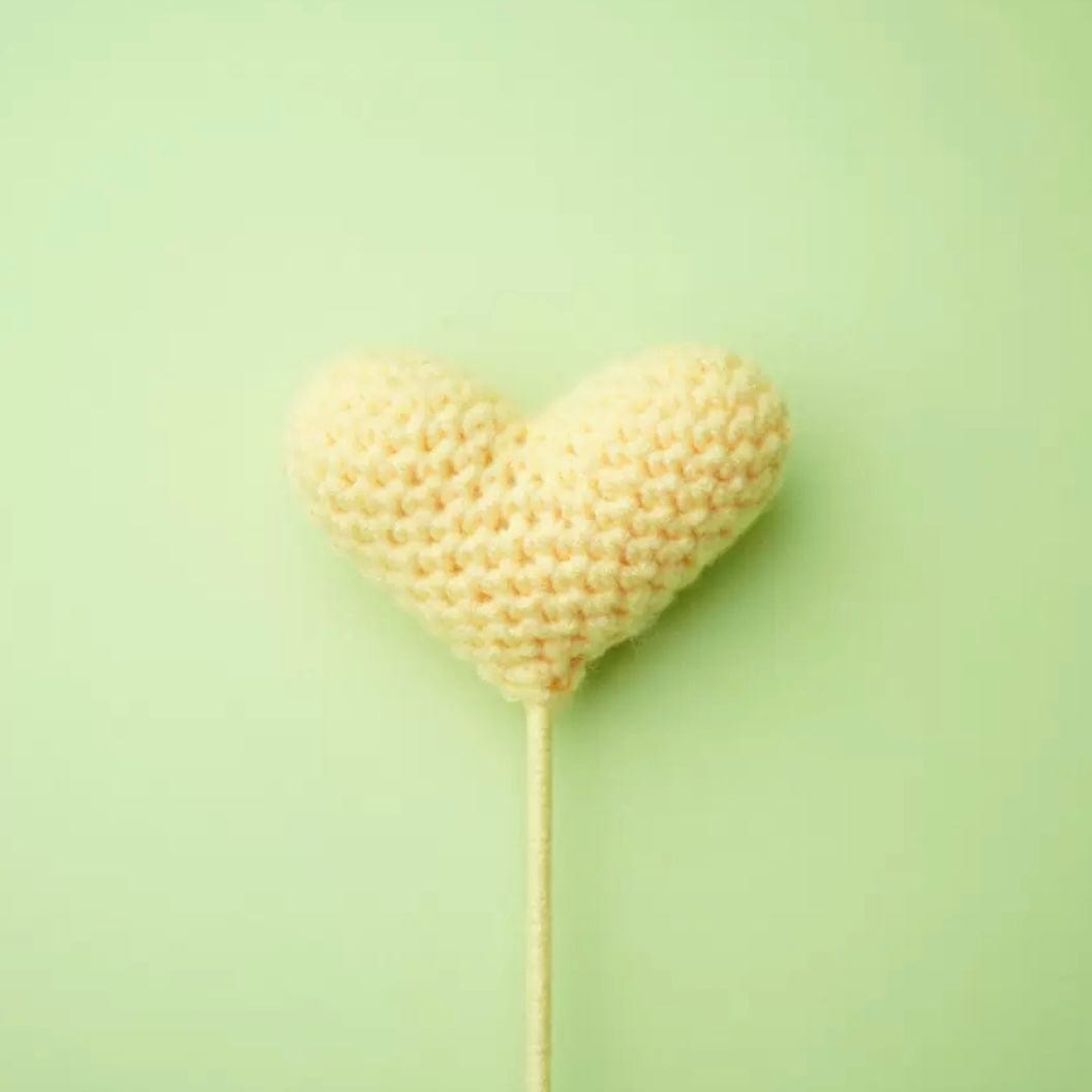 LayAura yellow HEART CROCHET FLOWER