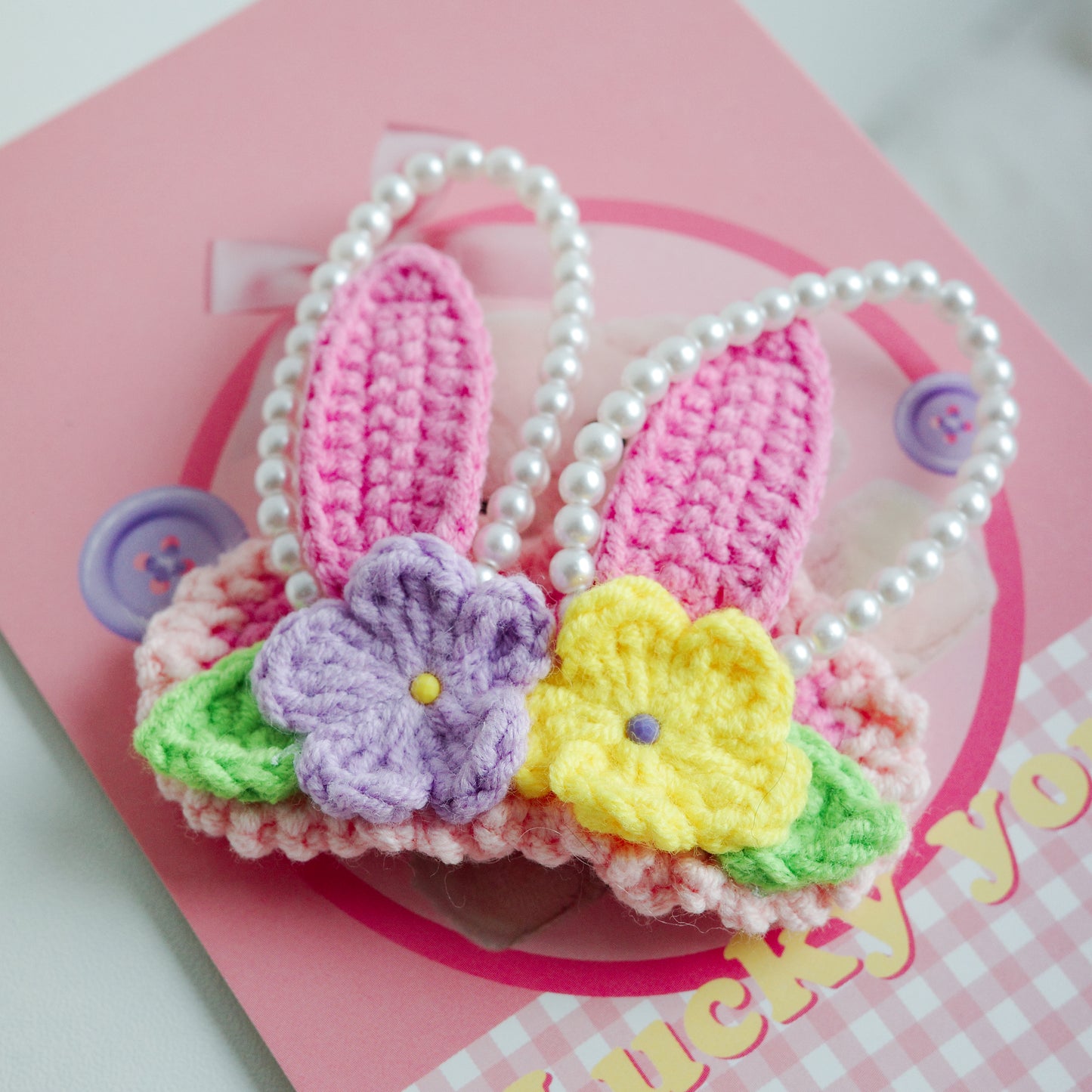 CROCHET BUNNY HAIR CLIP