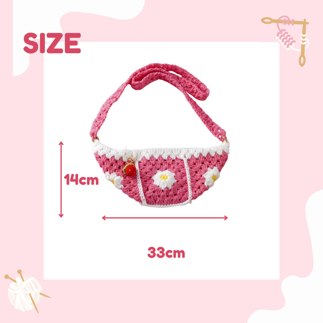 HANDMADE PINK DAISY BAG