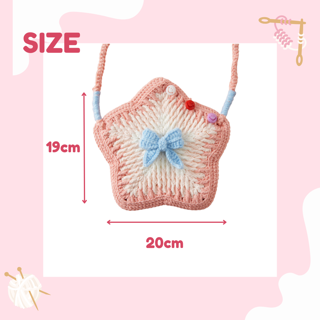 HANDMADE STAR CROCHET BAG