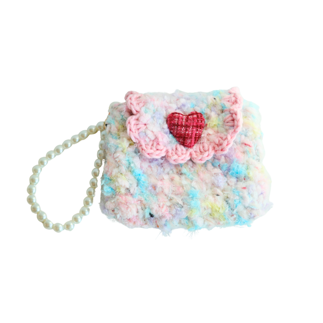 MINI CROCHET PURSE WITH HEART