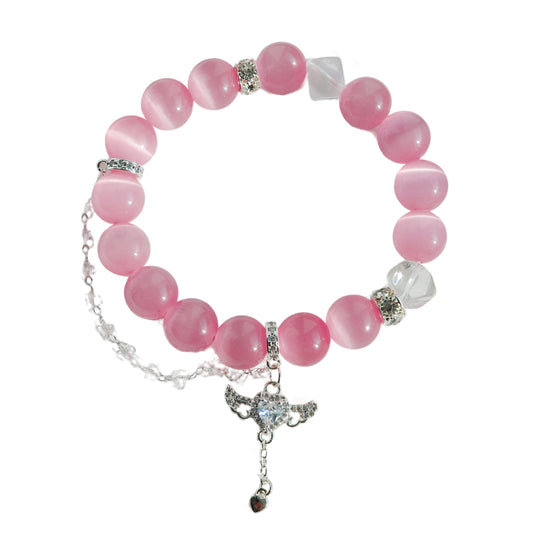 PINK ANGEL WING BRACELET