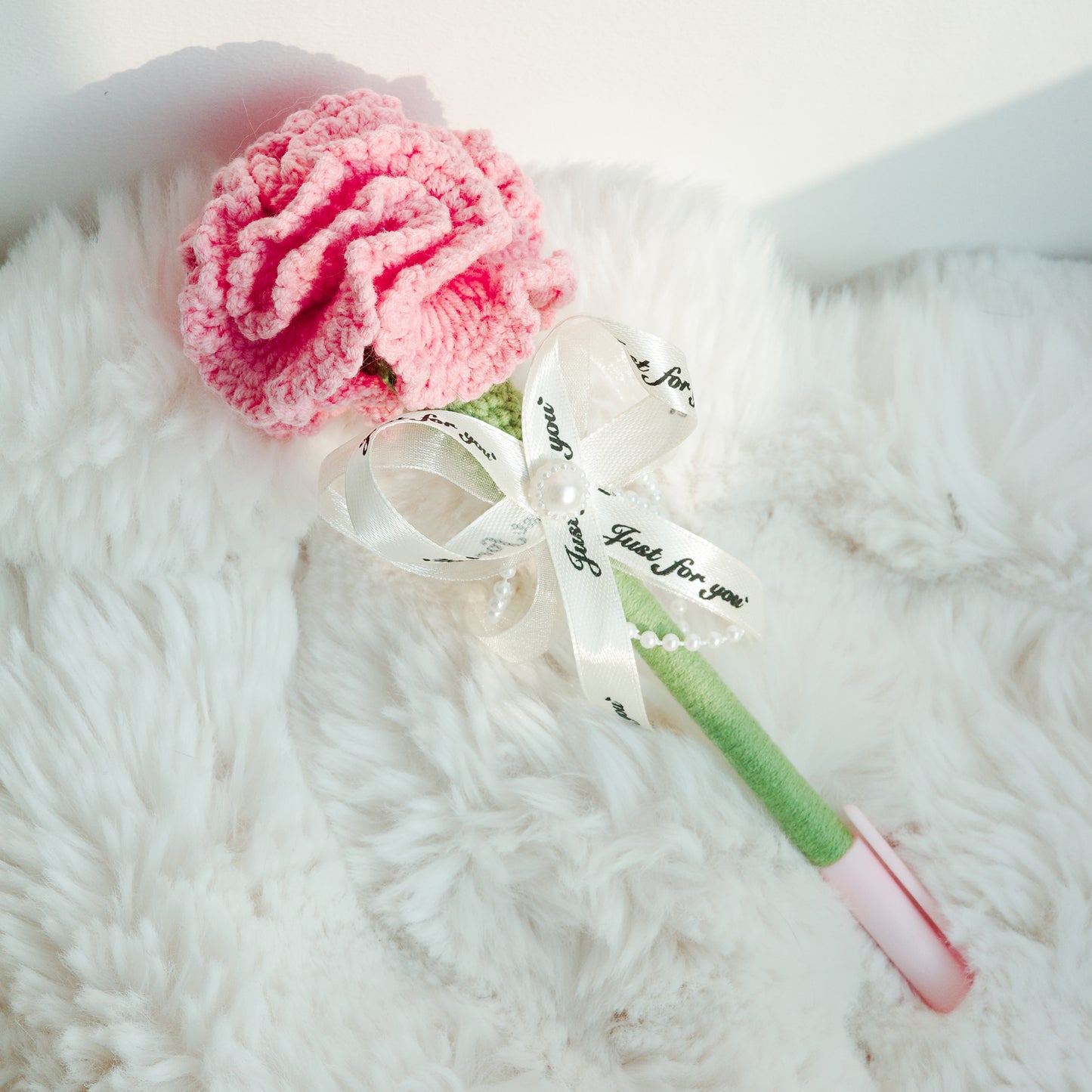 PINK CROCHET FLOWER BALLPOINT PEN