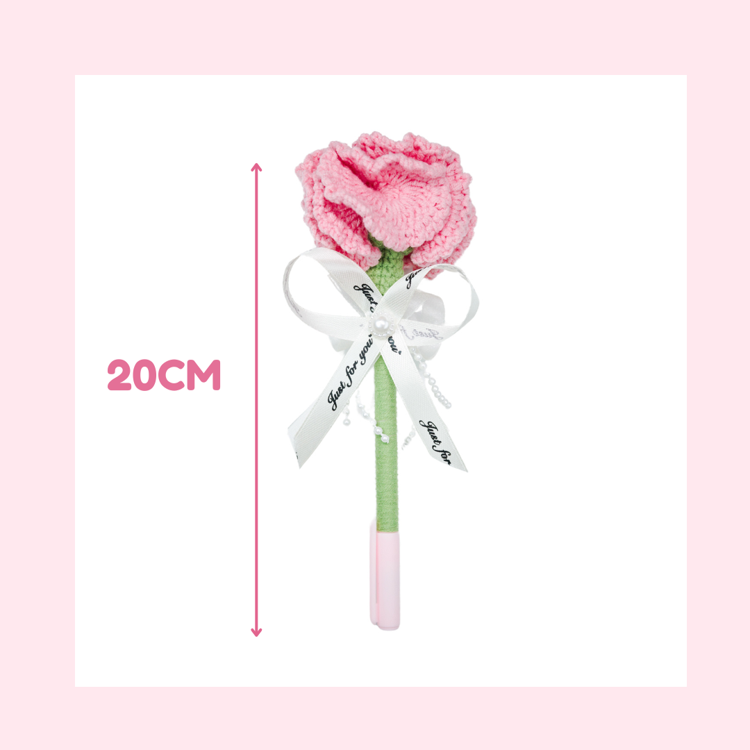 PINK CROCHET FLOWER BALLPOINT PEN