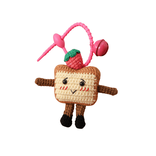 LayAura 1 CUTE TOAST CROCHET BAG CHARM