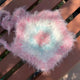 LayAura 1 FUZZY PINK & WHITE CROCHET FLOWER SQUARE