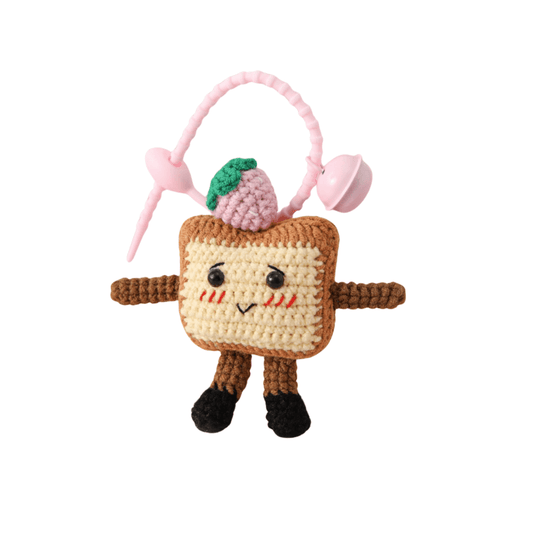 LayAura 1 CUTE TOAST CROCHET BAG CHARM
