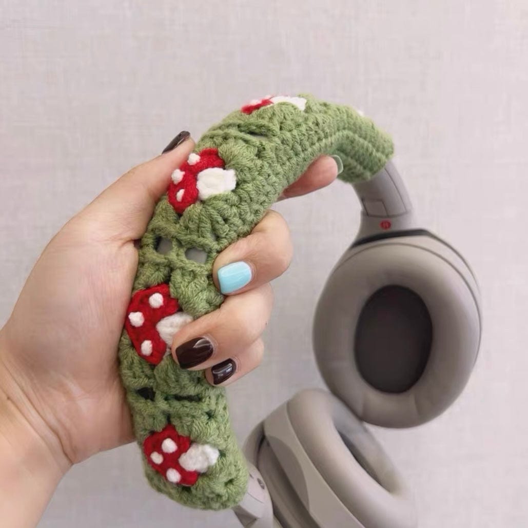 LayAura 2（mushroom） CROCHETED HEADBAND COVER FOR HEADPHONES