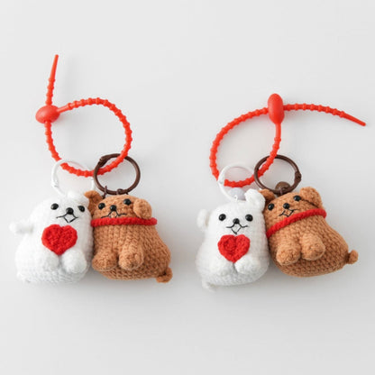 LayAura ADORABLE  COUPLE DOG KEYCHAIN